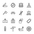 Set of recreation icons in modern thin line style. Royalty Free Stock Photo