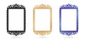 set of rectangle rounded decorative frames in Victorian style Royalty Free Stock Photo