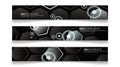 set rectangular banner background. modern abstract vector design Royalty Free Stock Photo