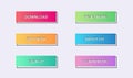 Set of rectangular colorful web buttons with outline for internet store design Royalty Free Stock Photo