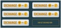 Set rectangular horizontal buttons exchange cryptocurrency NEM