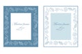 Set of rectangular marine frames with seashells, vector illustration.