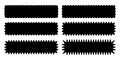 Set or rectangular shapes with wavy borders. Tags or labels, stickers or stamps, highlight rectangle boxes with curvy