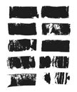 Set of rectangular text box. Grunge paint stripe. Vector brush stroke. Black isolated paintbrush collection.Vector Royalty Free Stock Photo