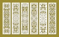 Set of rectangular vertical lace panels. Royalty Free Stock Photo