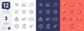 Set of Recycle, Approved mail and Seo adblock line icons. For design. Vector