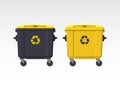 Set of recycle bins isolated on white background. Flat style. Vector. Royalty Free Stock Photo