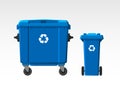 Set of recycle bins isolated on white background. Flat style. Vector. Royalty Free Stock Photo