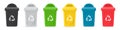 Set of recycle bins for trash in a flat design Royalty Free Stock Photo
