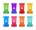 Set Recycle Bins for Trash and Garbage Isolated on White Background. Waste management concept Royalty Free Stock Photo