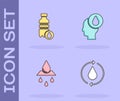 Set Recycle clean aqua, Bottle of water, and Water drop icon. Vector