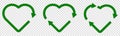 Set of recycle heart shape symbol Royalty Free Stock Photo