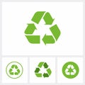 Set of recycle icon. Recycle symbol, eco green color