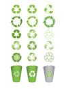 Set of recycle icons Royalty Free Stock Photo