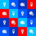 Set Recycle, Planet earth and recycling, Global warming and LED light bulb icon. Vector Royalty Free Stock Photo