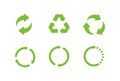 Set of Recycle Signs. Isolated Vector Illustration Royalty Free Stock Photo