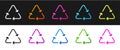 Set Recycle symbol icon isolated on black and white background. Circular arrow icon. Environment recyclable go green Royalty Free Stock Photo