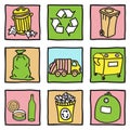 Set of recycling icons