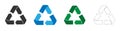 Set of recycling icons. Triangle Recycling Sign Symbol