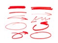 Set of red abstract hand-painted marker - Image Royalty Free Stock Photo