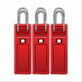Set of Red AntiTheft Merchandise Tags Royalty Free Stock Photo
