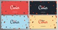 Set of Red and Black Caviar banners. Delicious seafood backgrounds. Caviar vector illustration. Natural and healthy