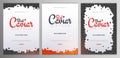 Set of Red and Black Caviar banners. Delicious seafood backgrounds. Caviar vector illustration. Natural and healthy