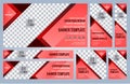 Set of Red and Black Web banners templates