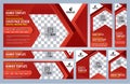 Set of Red and Black Web banners templates, Coverpage Standard sizes