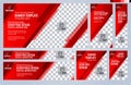 Set of Red and Black Web banners templates