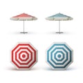 Set of Red Blue Striped Patio Outdoor Cafe Parasol