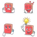 Set of red book character with angry love waiting idea