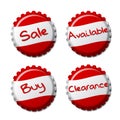 Set of red bottle caps on white background Royalty Free Stock Photo