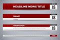 set red broadcast lower third for news channel template design Royalty Free Stock Photo