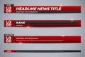 set red broadcast lower third overlay for business channel Royalty Free Stock Photo
