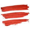 Set of red brush strokes Royalty Free Stock Photo