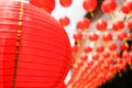 Red Chinese Lanterns Circular.Always found in Chinatown, decor for Asian New Year and blurred background Royalty Free Stock Photo