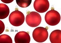 Set of Red Christmas Balls without Motif