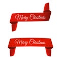 Set of red Christmas banners isolated on white background. Vector Royalty Free Stock Photo