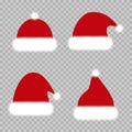 Set of Red Christmas Hats. Chrismat Hats Santa Claus.