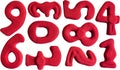 Set of red clay numbers isolated