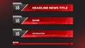 set red corporate lower third for headline ready to animation Royalty Free Stock Photo