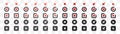 Set of red cross icons. Crossbox sign collection. Red cross icon set. Vector illustration Royalty Free Stock Photo