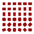 Set with red cubes. 3D. Animation of cube rotation. Vector illustration