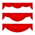 Set of red curtains. Isolated Royalty Free Stock Photo
