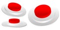 Set of red 3D emergency, termination, stop button of industrial Royalty Free Stock Photo