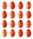 Set of red Easter eggs Royalty Free Stock Photo