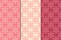 Set of red floral ornaments. Cherry pink vertical seamless patterns Royalty Free Stock Photo