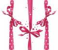 Set of red gift ribbons with bows.