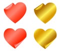 Set of red and gold stickers